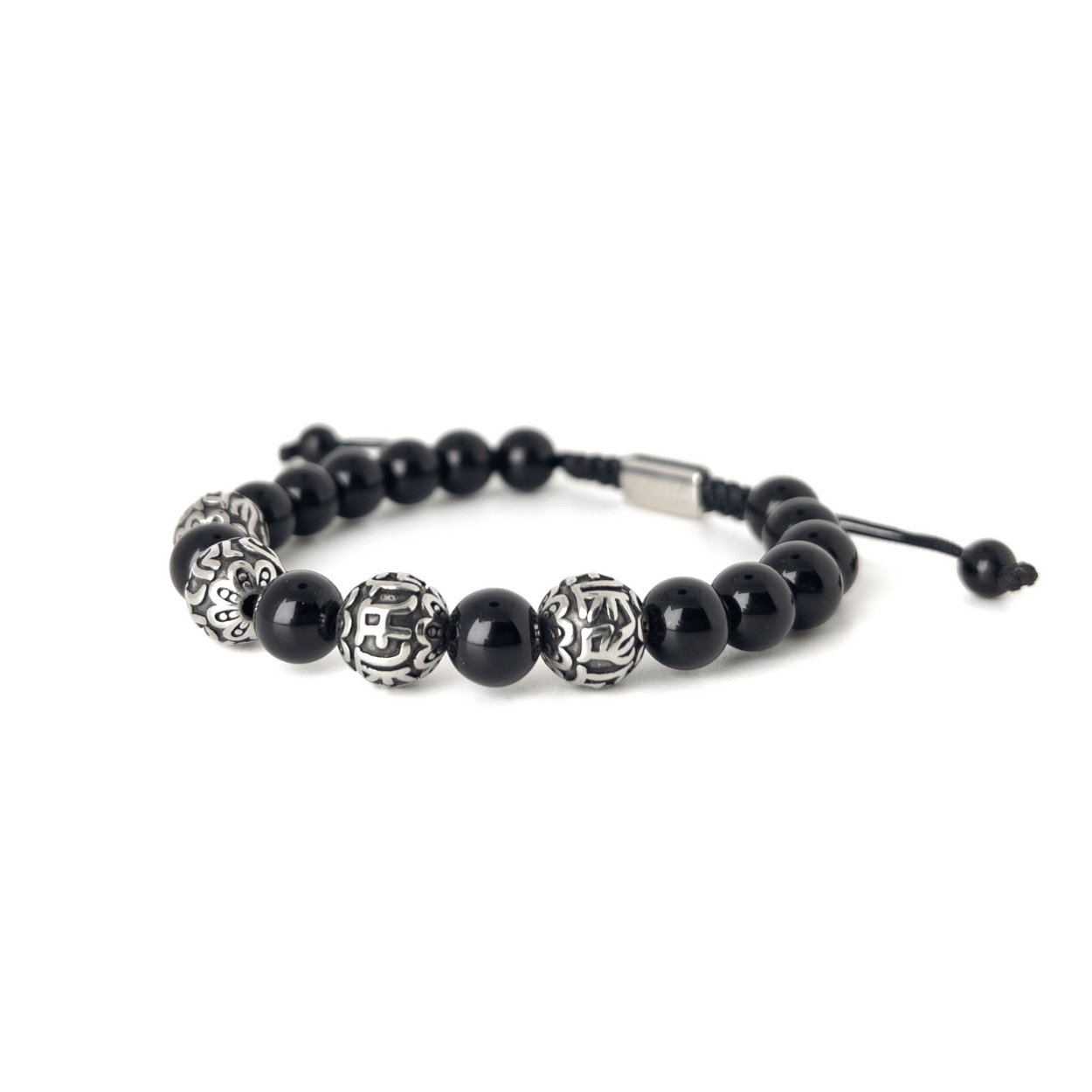 Obsidian Cylinder - Silver