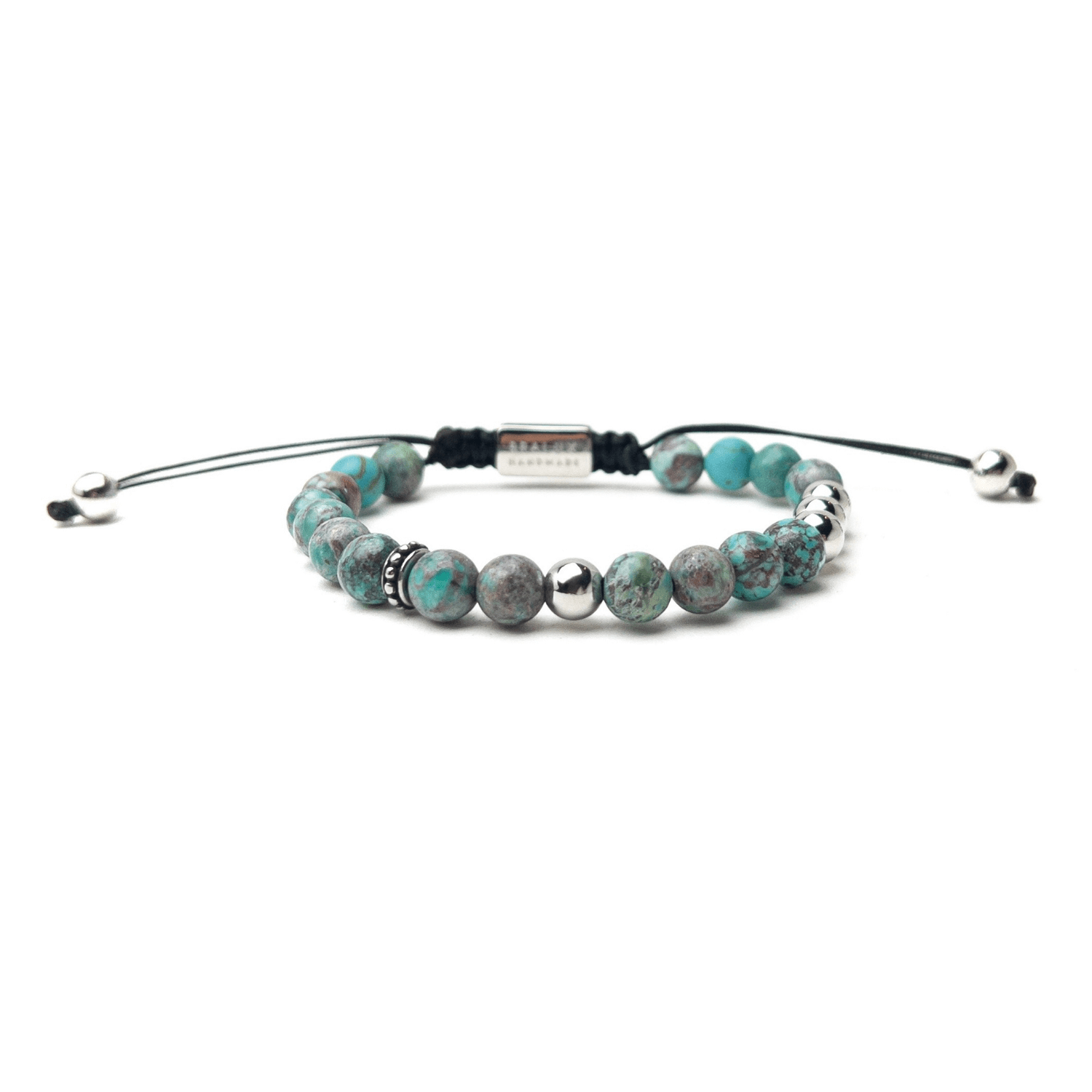 Green Sediment Thread Bracelet – Silver