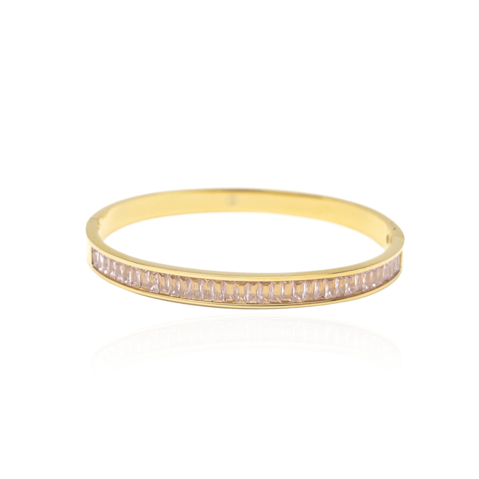 Rose Zircon Bangle – Gold
