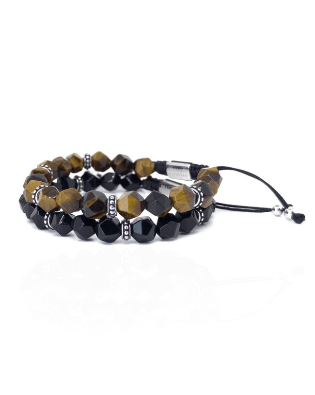 Faceted Agate Tiger eye Stack - Silver Main image