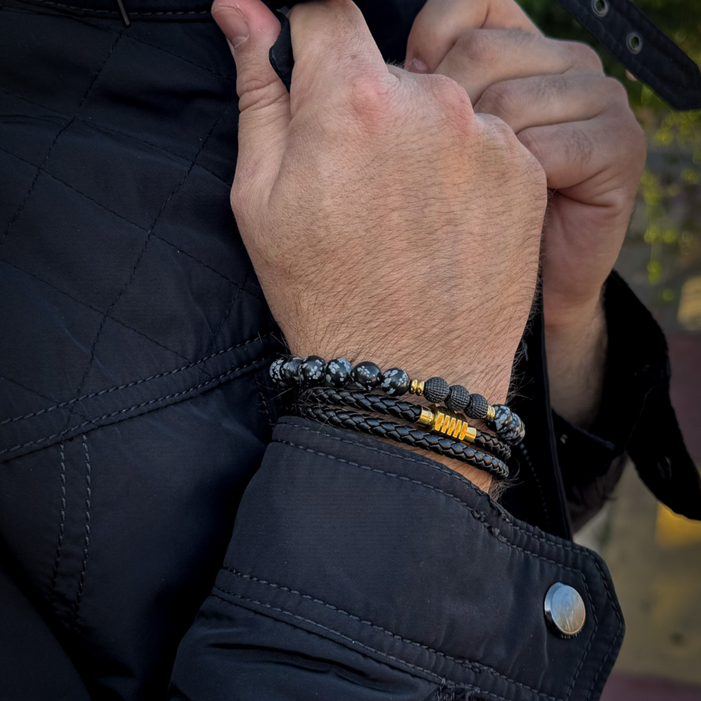 Black Duo Leather – Gold