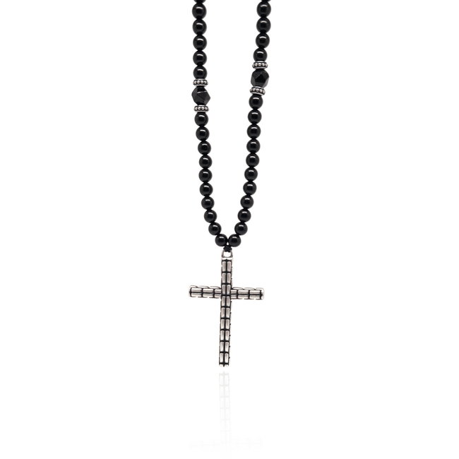 Obsidian Vintage Necklace – Silver Main image