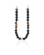 Collier signature œil de tigre et obsidienne