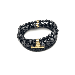 Black and Gold Plated Monogram Stack