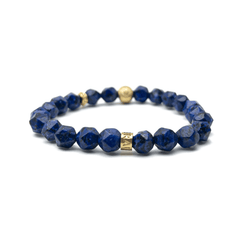 Faceted Lapis Lazuli Gold Plated Signature