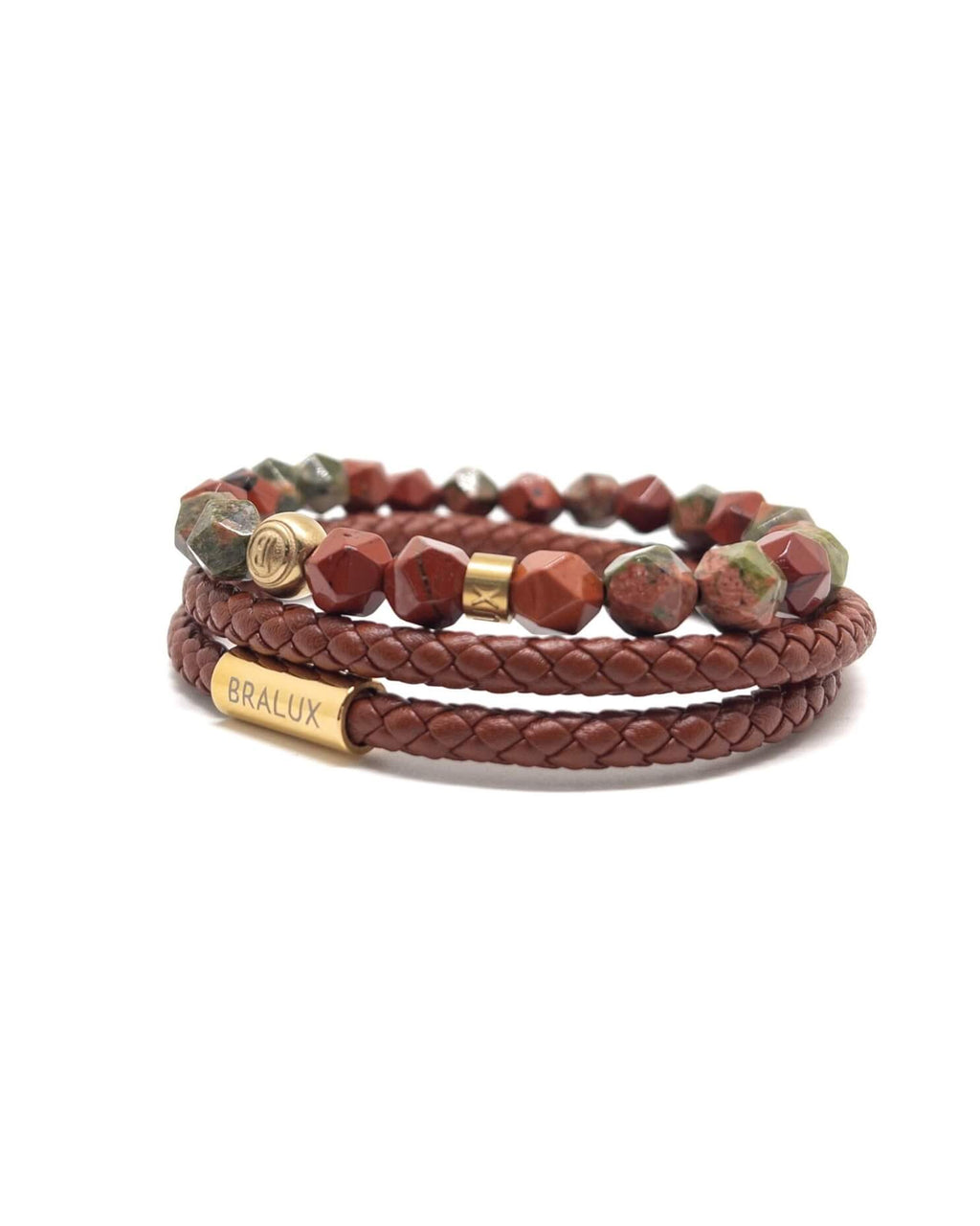 Unakite Jasper Signature Stack – Gold