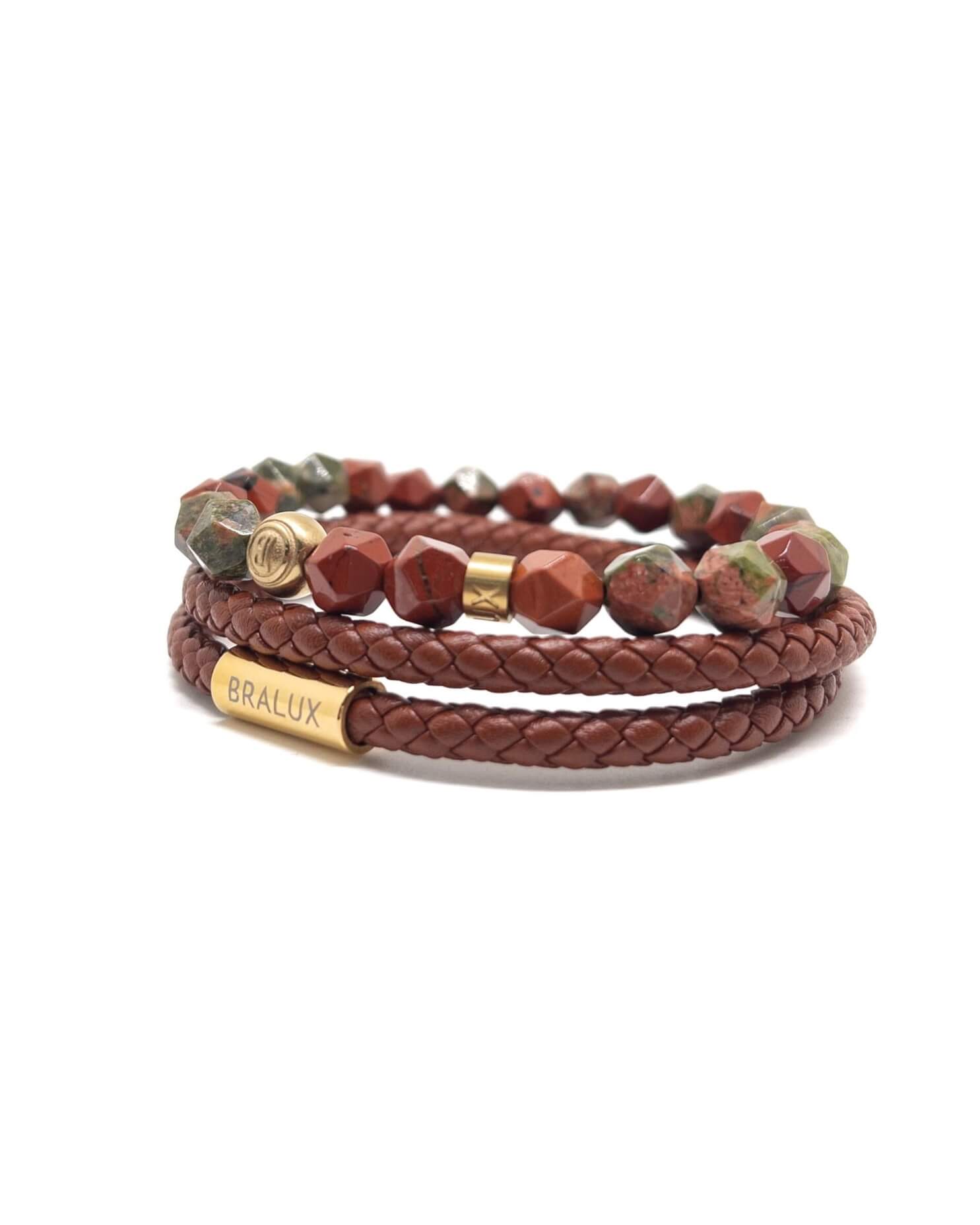 Unakite Jasper Signature Stack – Gold