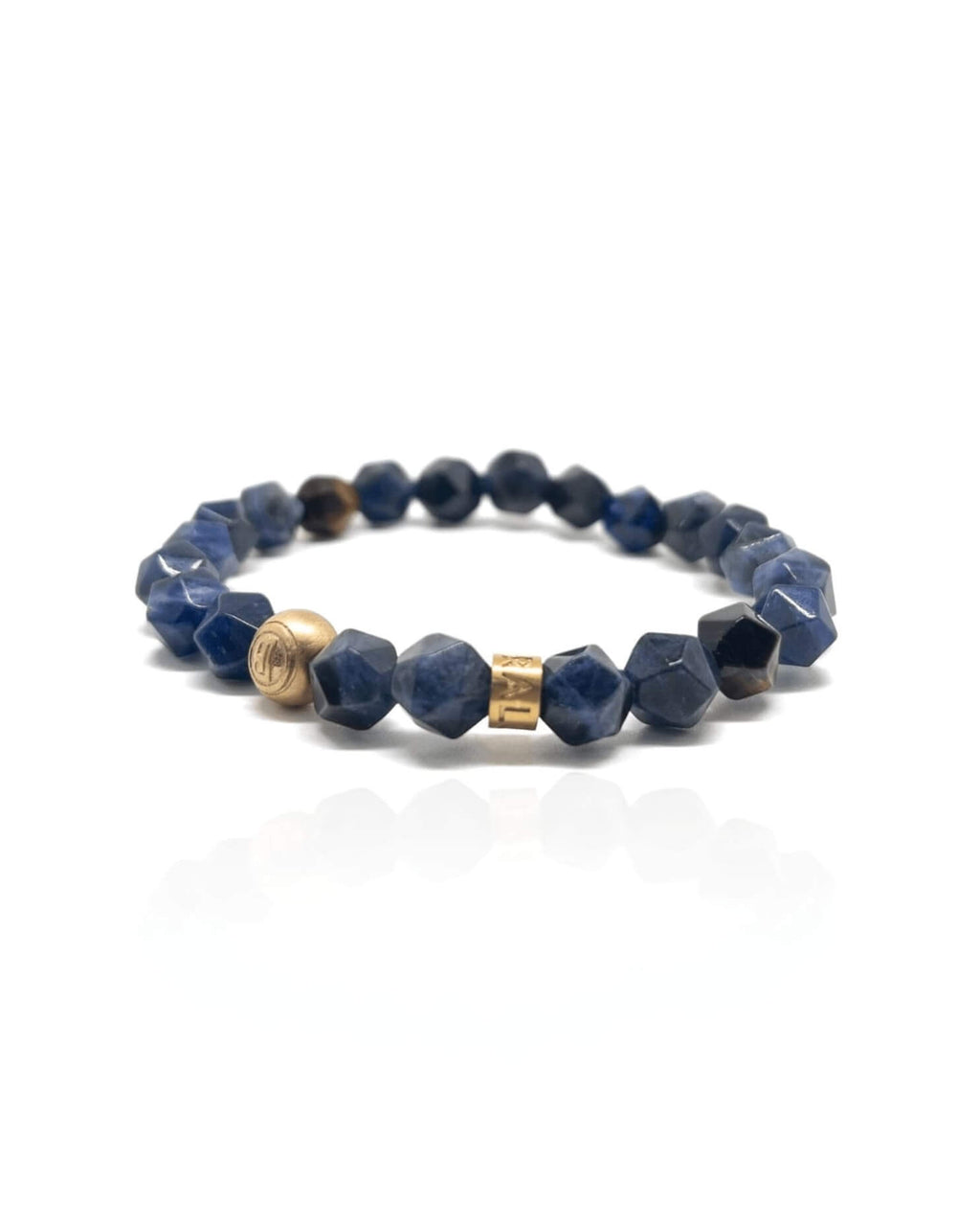Faceted Sodalite Tiger Eye Signature – Gold