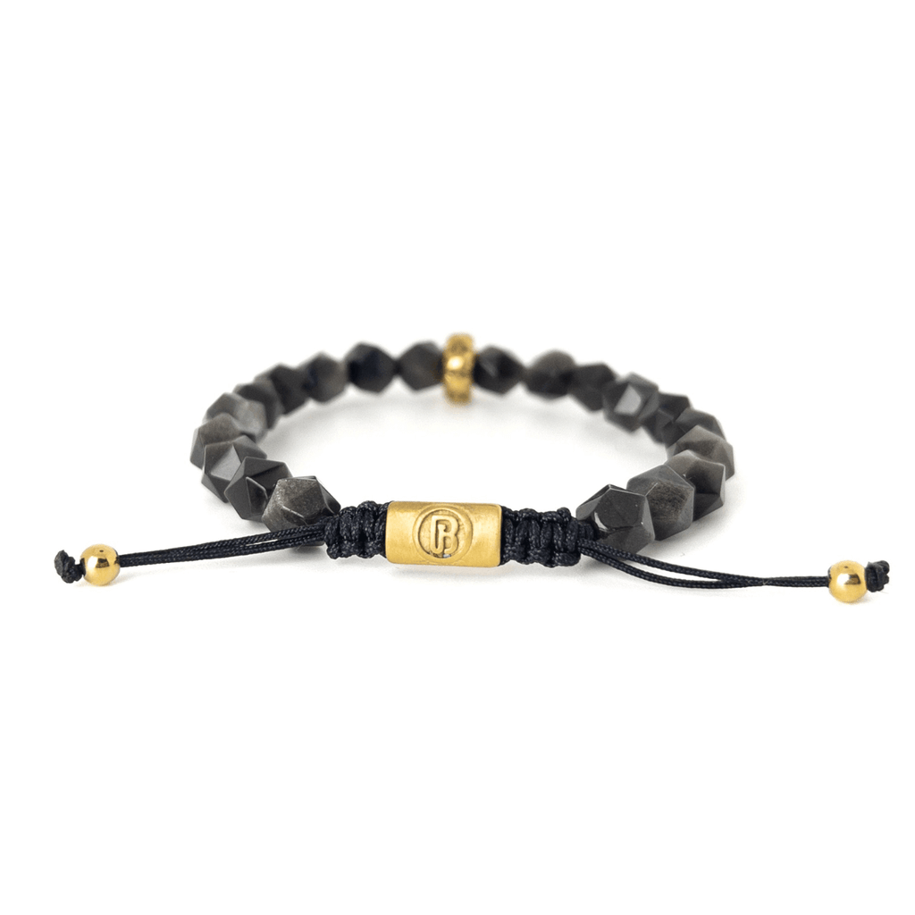 Black Agate Obsidian Bracelet – Gold