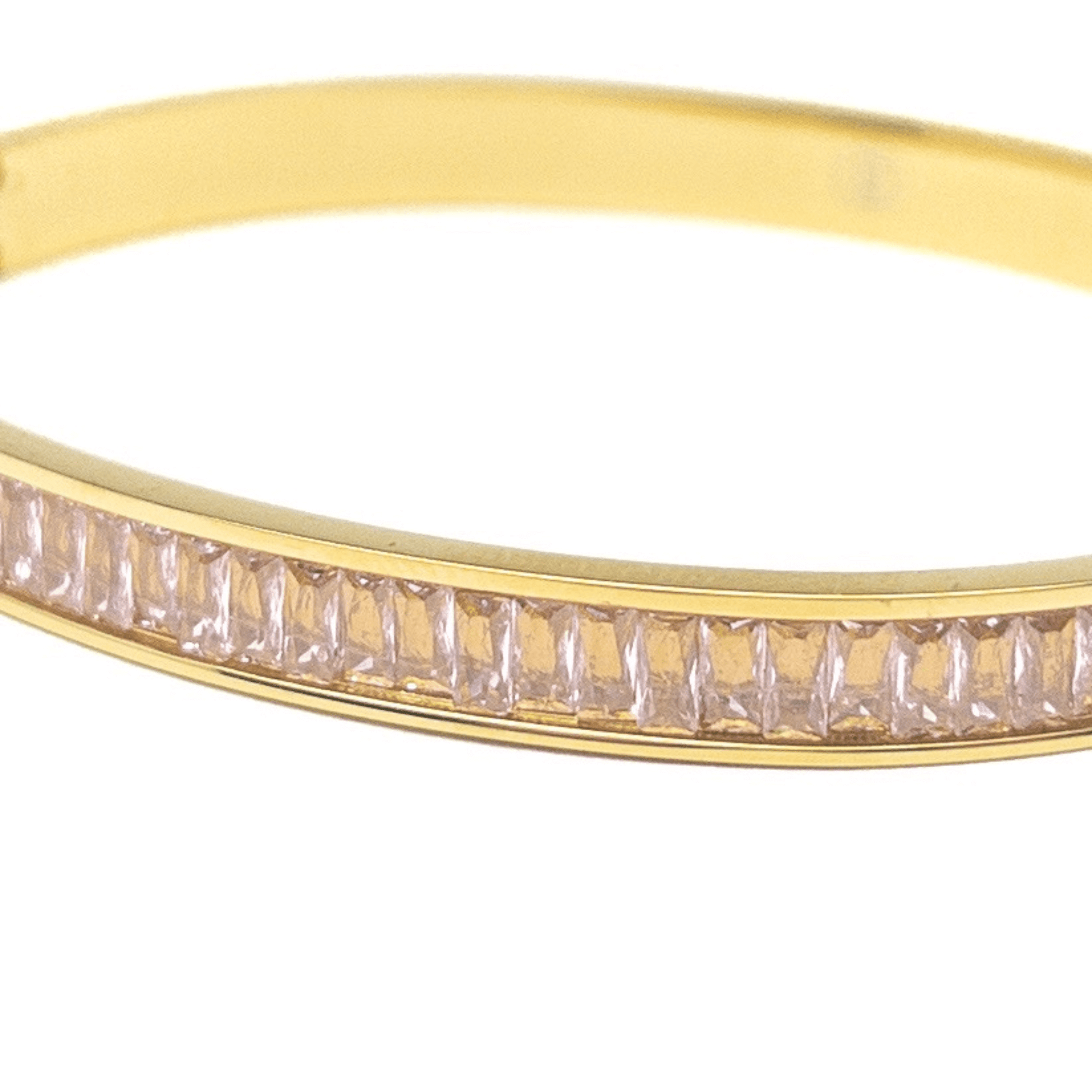 Rose Zircon Bangle – Gold
