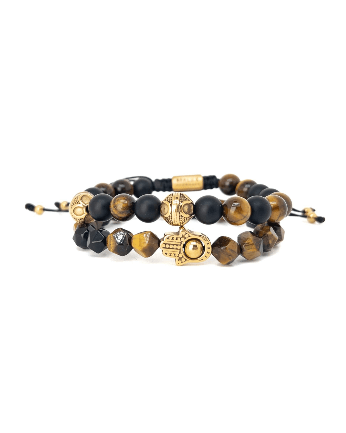 Hamsa Tiger Eye Stack - Gold Main image