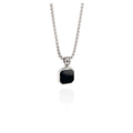 Onyx Square Necklace - Silver