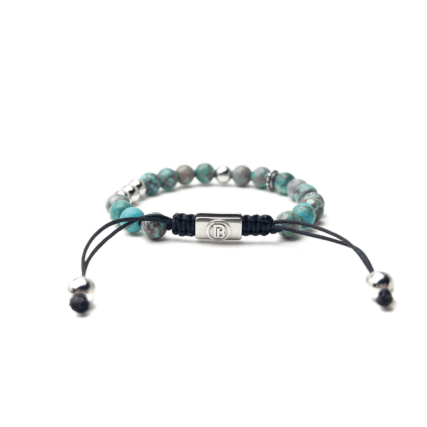 Green Sediment Thread Bracelet – Silver