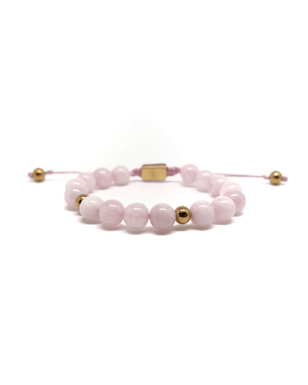 Full Pink Rose Quartz Bracelet – Gold