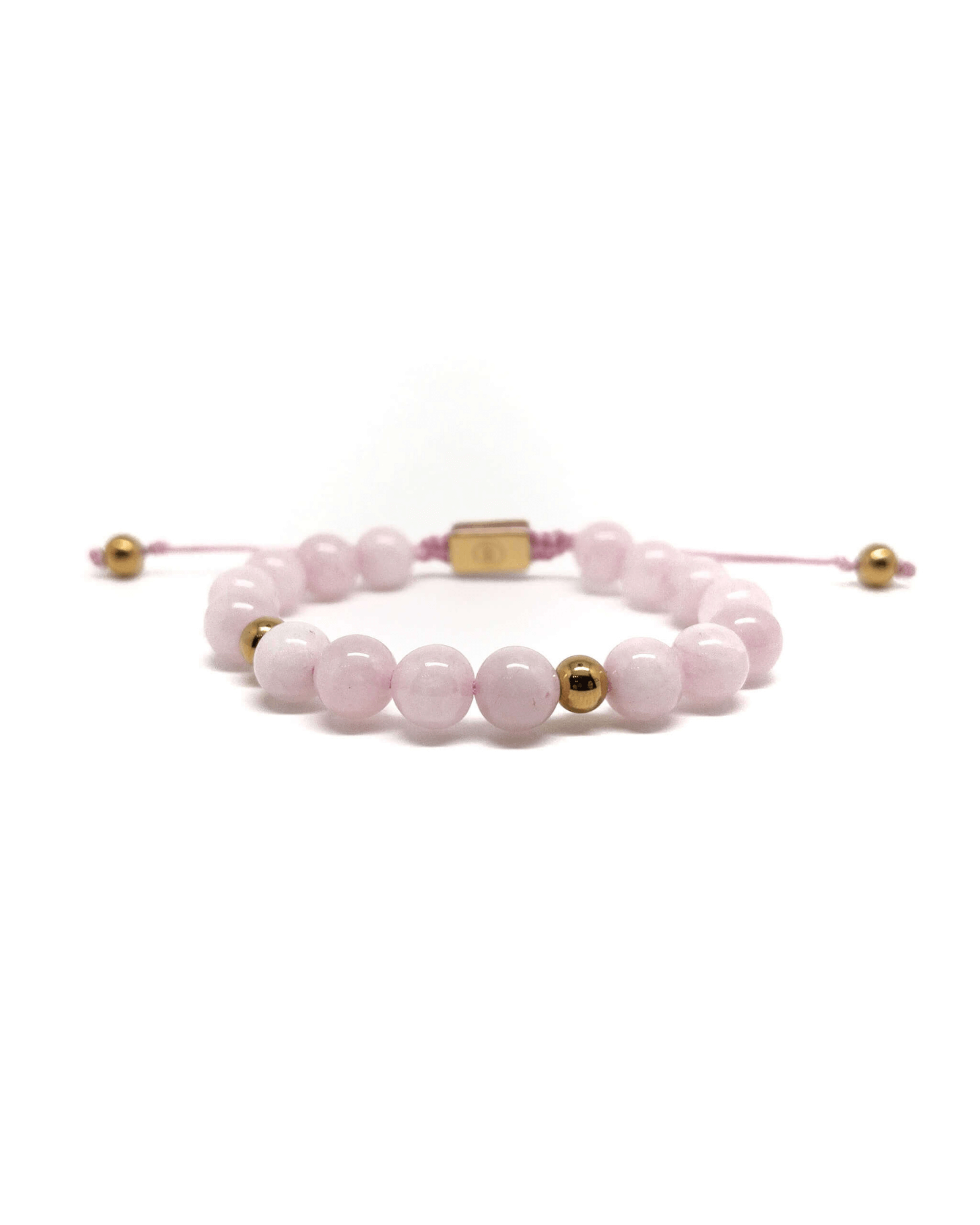 Full Pink Rose Quartz Bracelet – Gold