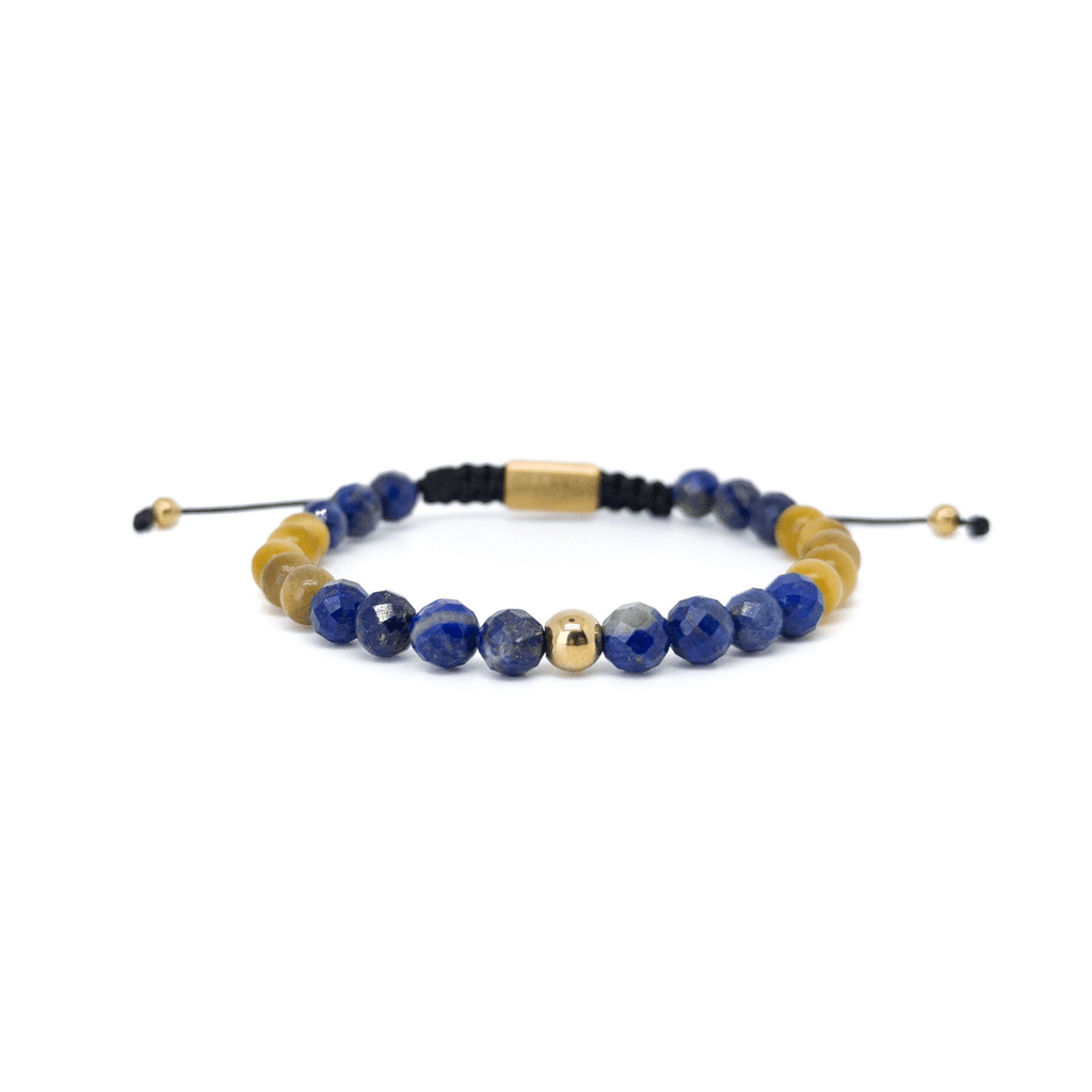 Lapis Lazuli Tiger Eye Bracelet – Gold
