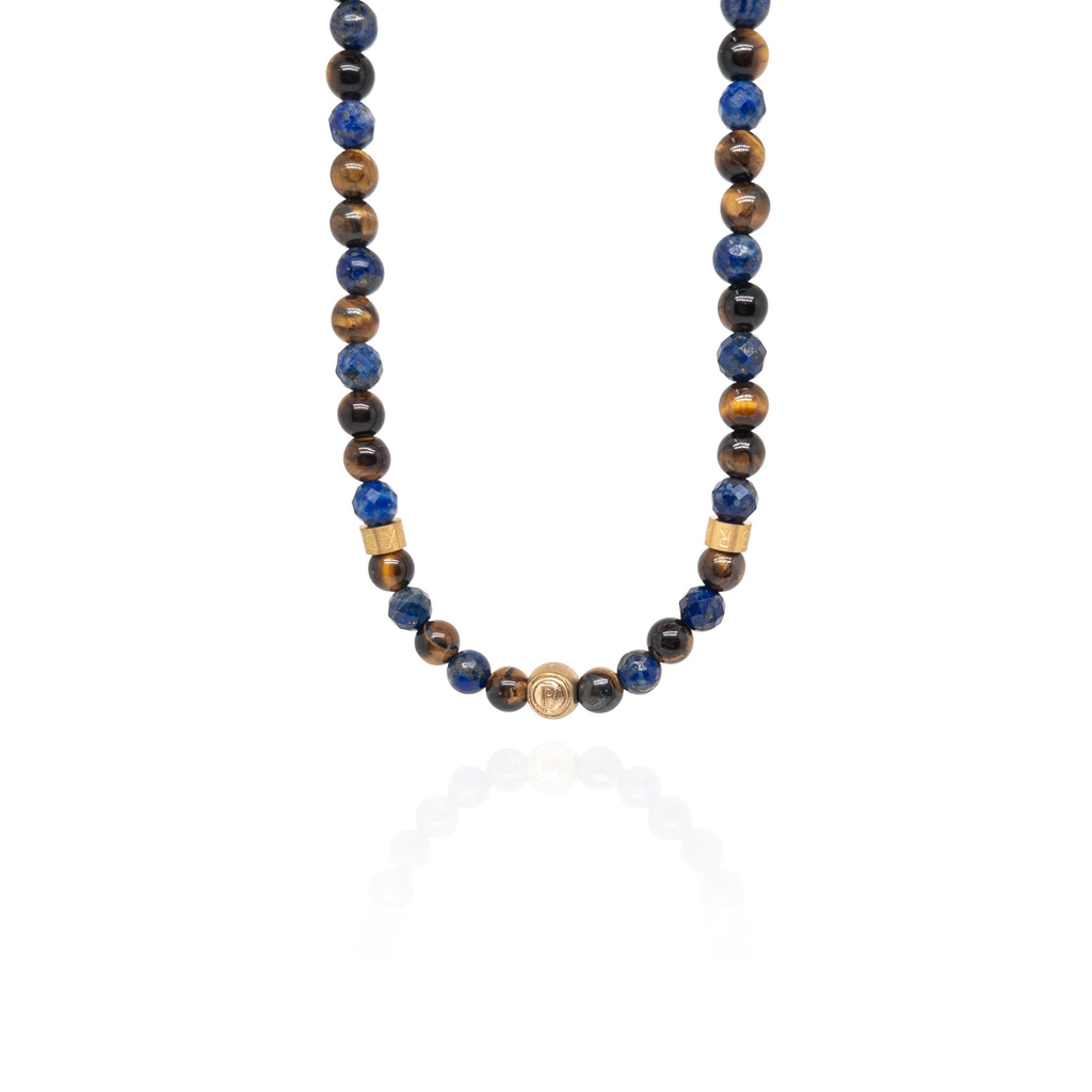 Lapis Lazuli and Brown Tiger Eye Signature Necklace