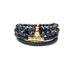 Black and Gold Plated Monogram Stack