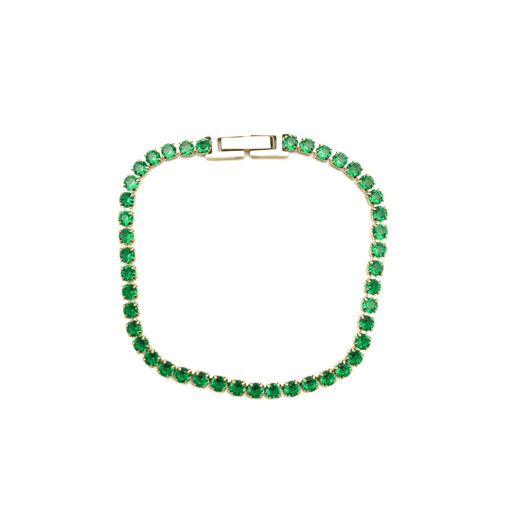 Green Zircon Tennis Bracelet – Gold