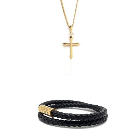 Black Gold Plated Monogram Cross set