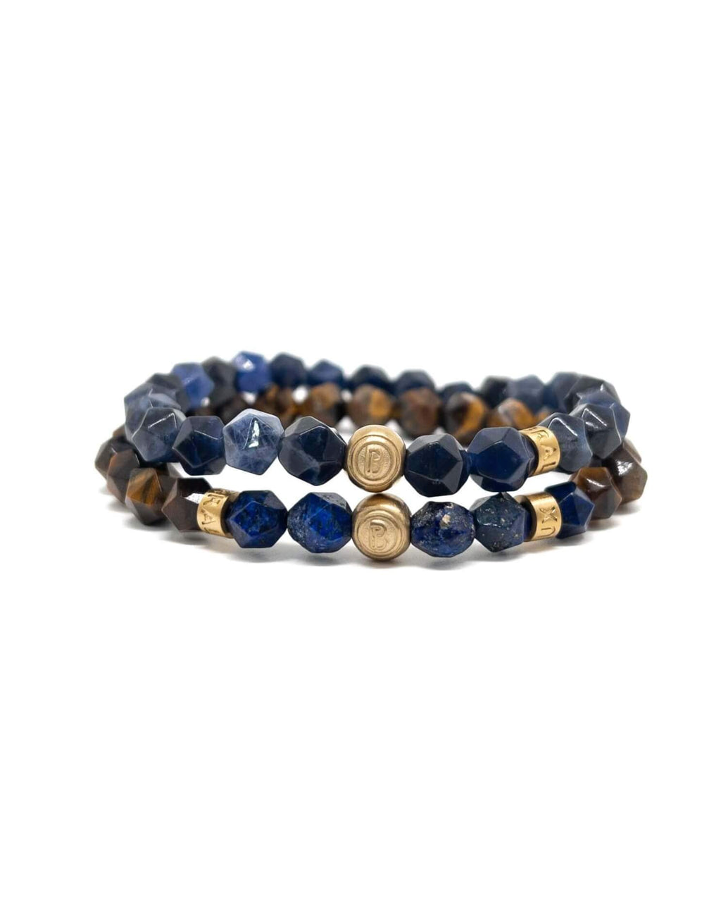 Sodalite Tiger Eye Stack – Gold
