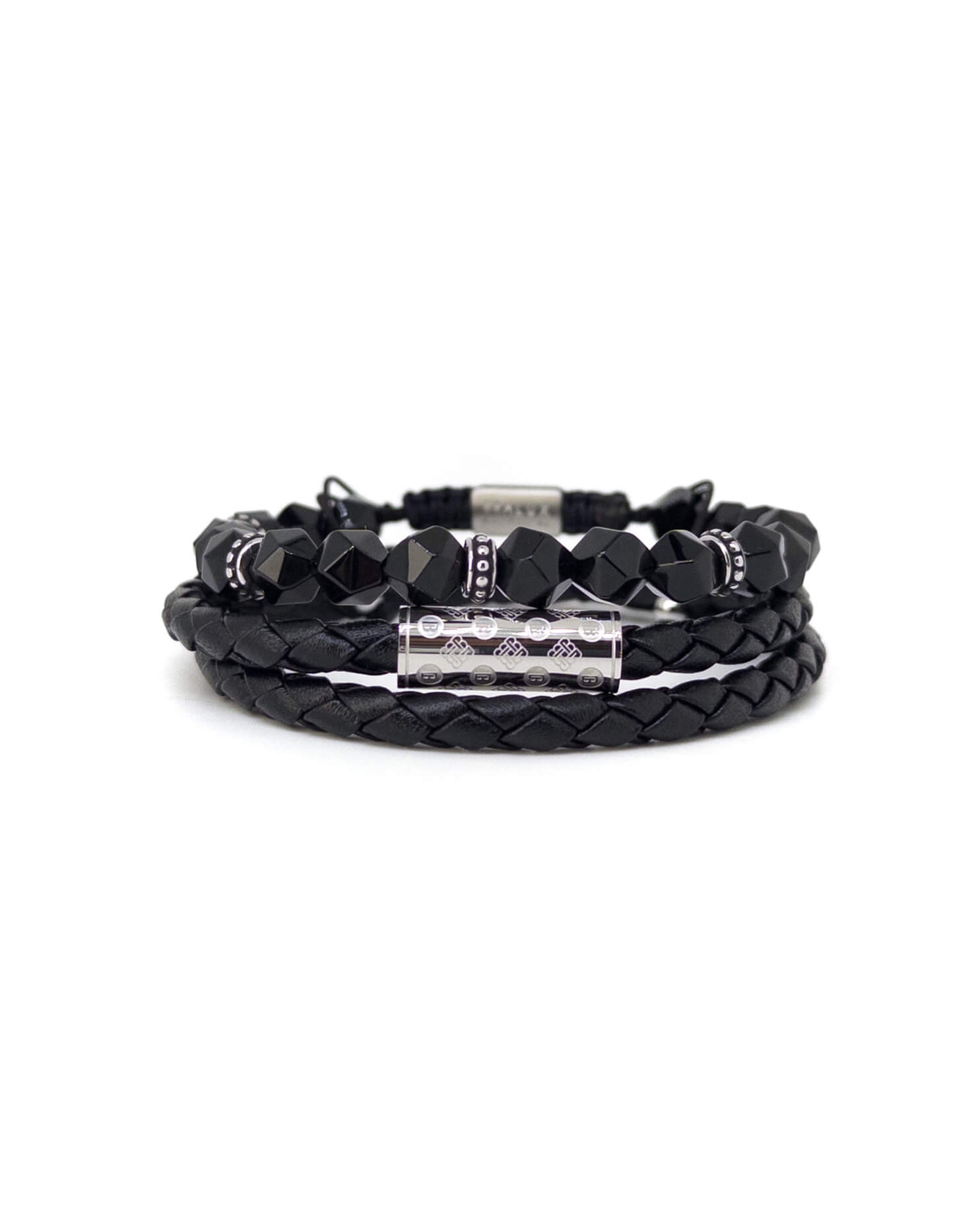 Agate Monogram Stack - Silver