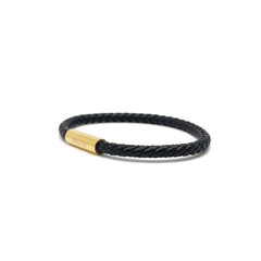 The Black and Gold plated leather bracelet