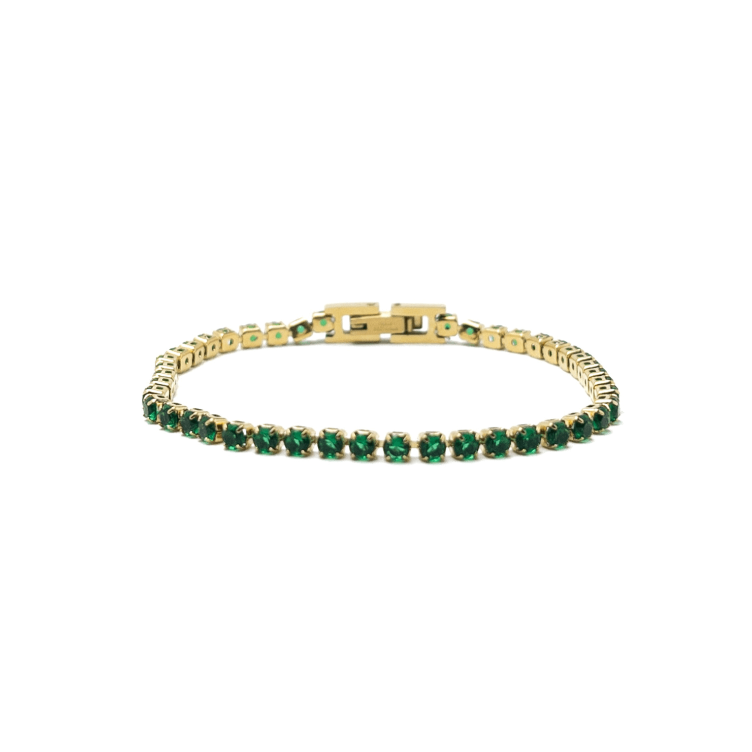 Green Zircon Tennis Bracelet – Gold