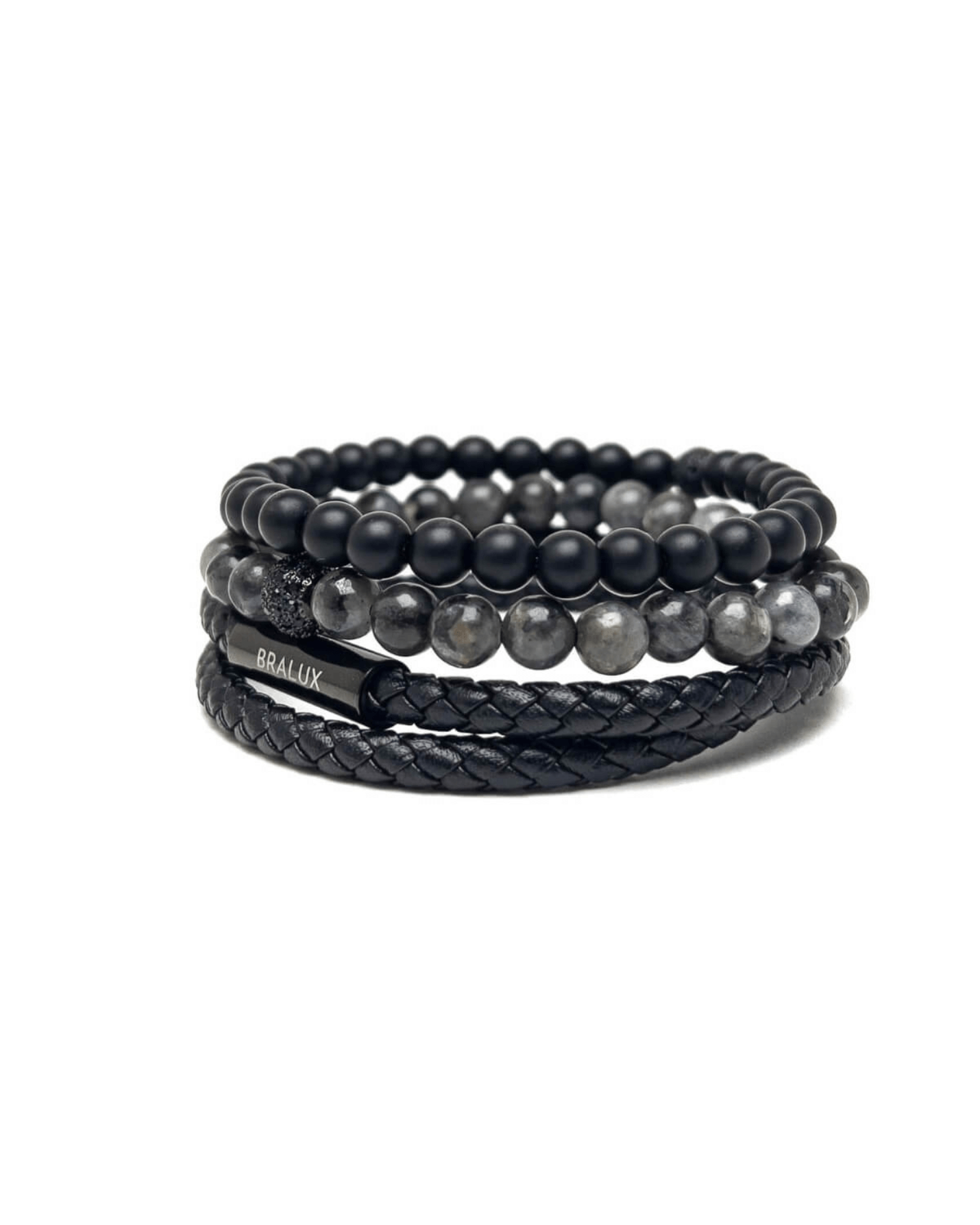 Duo Black Leather Stack – Black SS