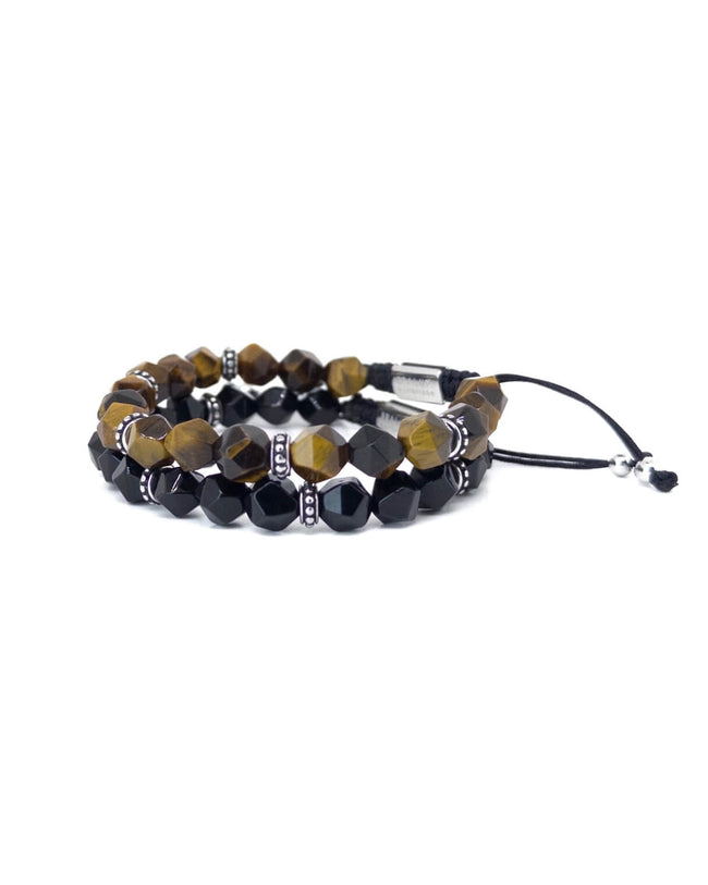 Faceted Agate Tiger eye Stack - Silver Main image