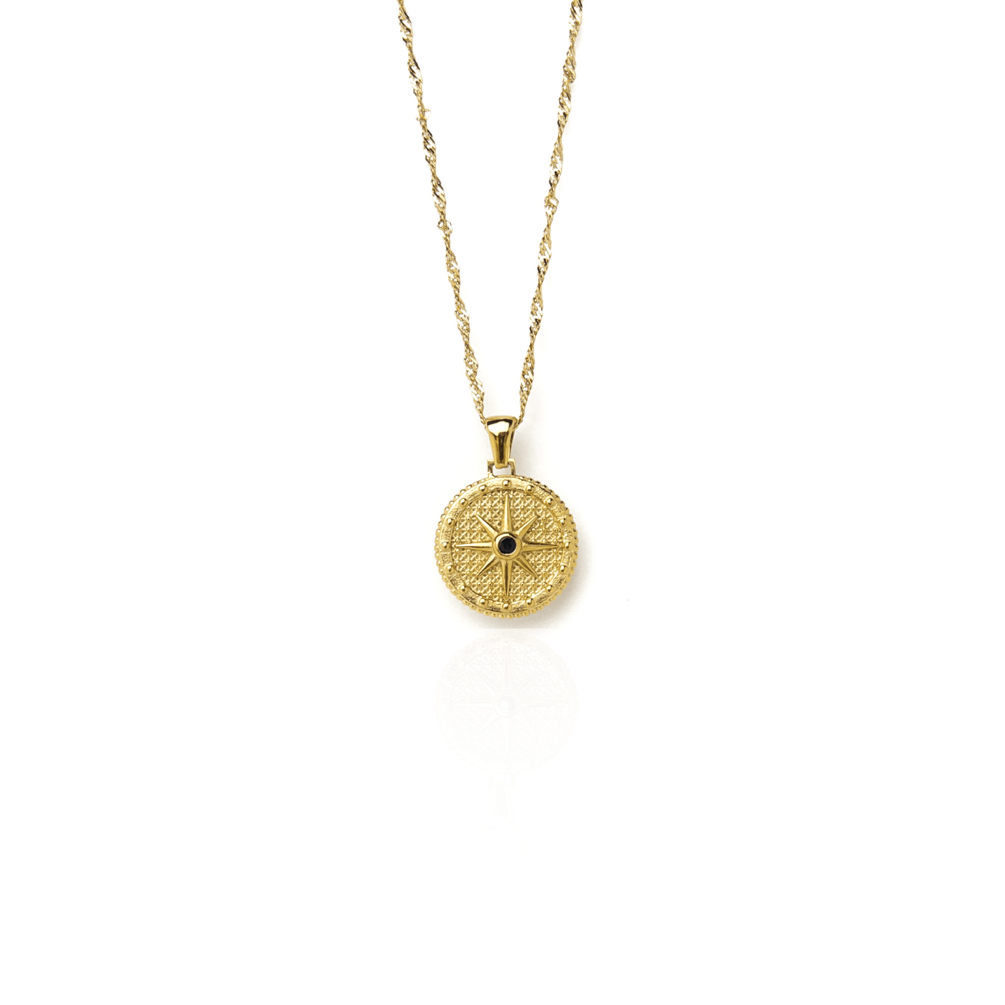 Gold Plated Compass Necklace