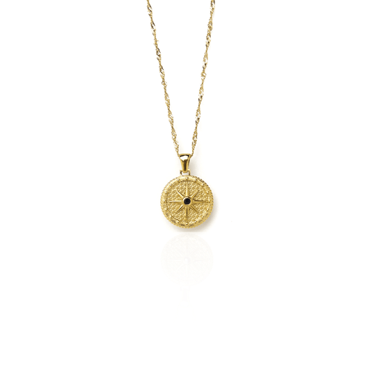 Gold Plated Compass Necklace