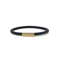 The Black and Gold plated leather bracelet