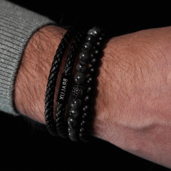 The Full Duo Black Leather Stack