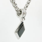 Diamond Shape Onyx Necklace