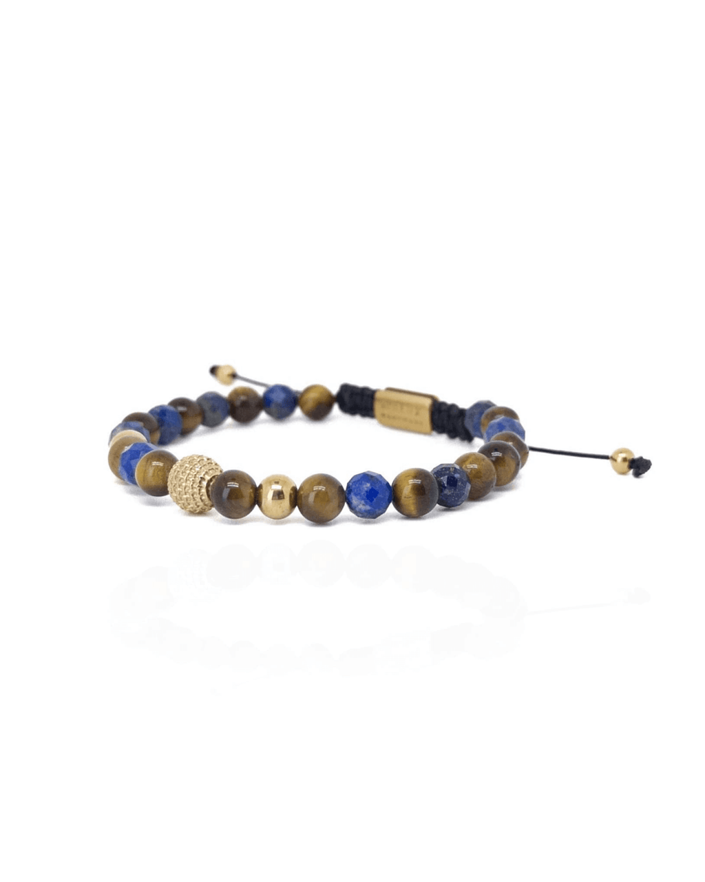 Lapis Lazuli Tiger Eye Thread Bracelet – Gold