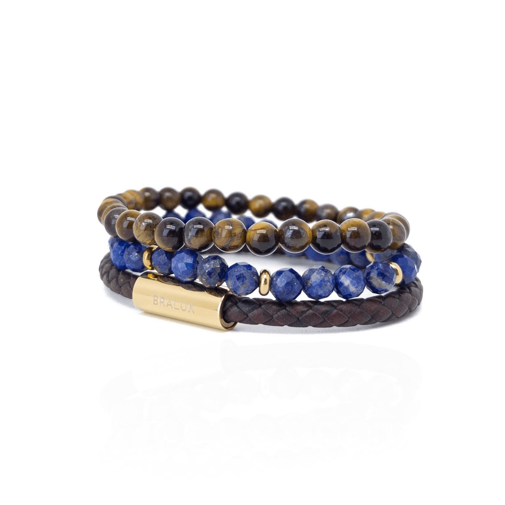 Lapis Tiger Leather Stack - Gold Main image