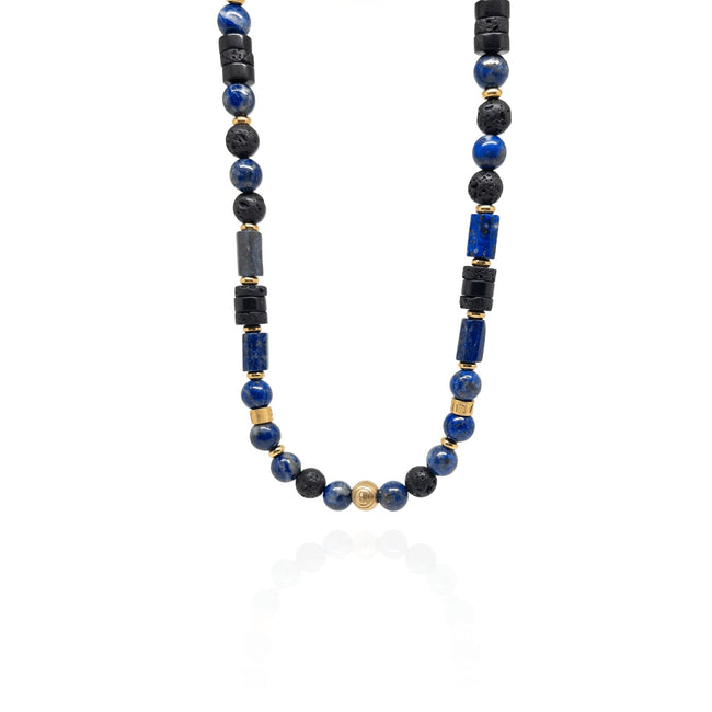 Lapis Lazuli Volcanic Necklace - gold Main image