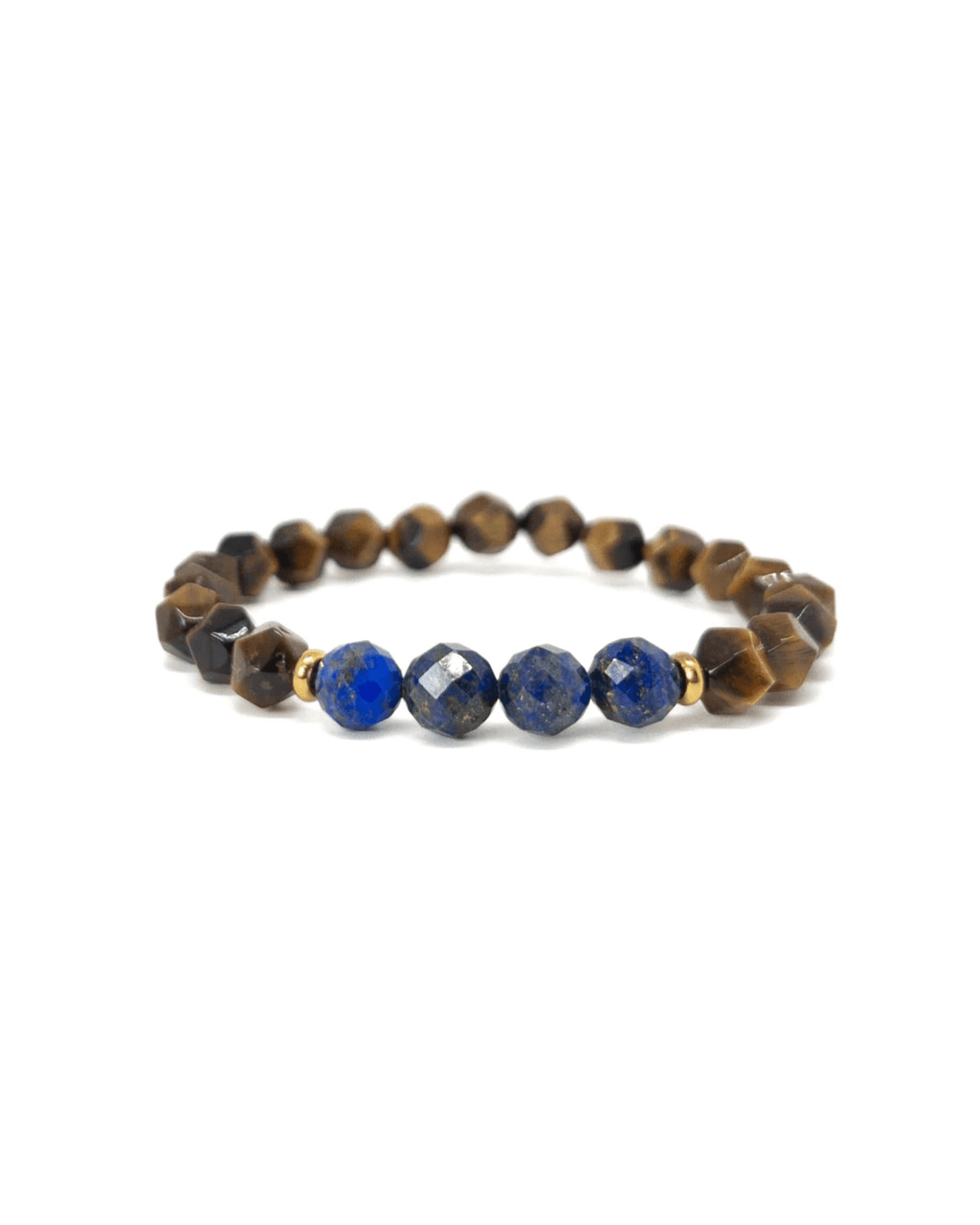 Tiger Eye Lapis Bracelet - Gold