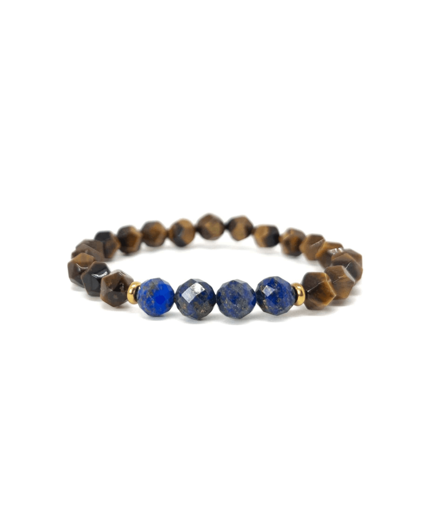 Tiger Eye Lapis Bracelet - Gold