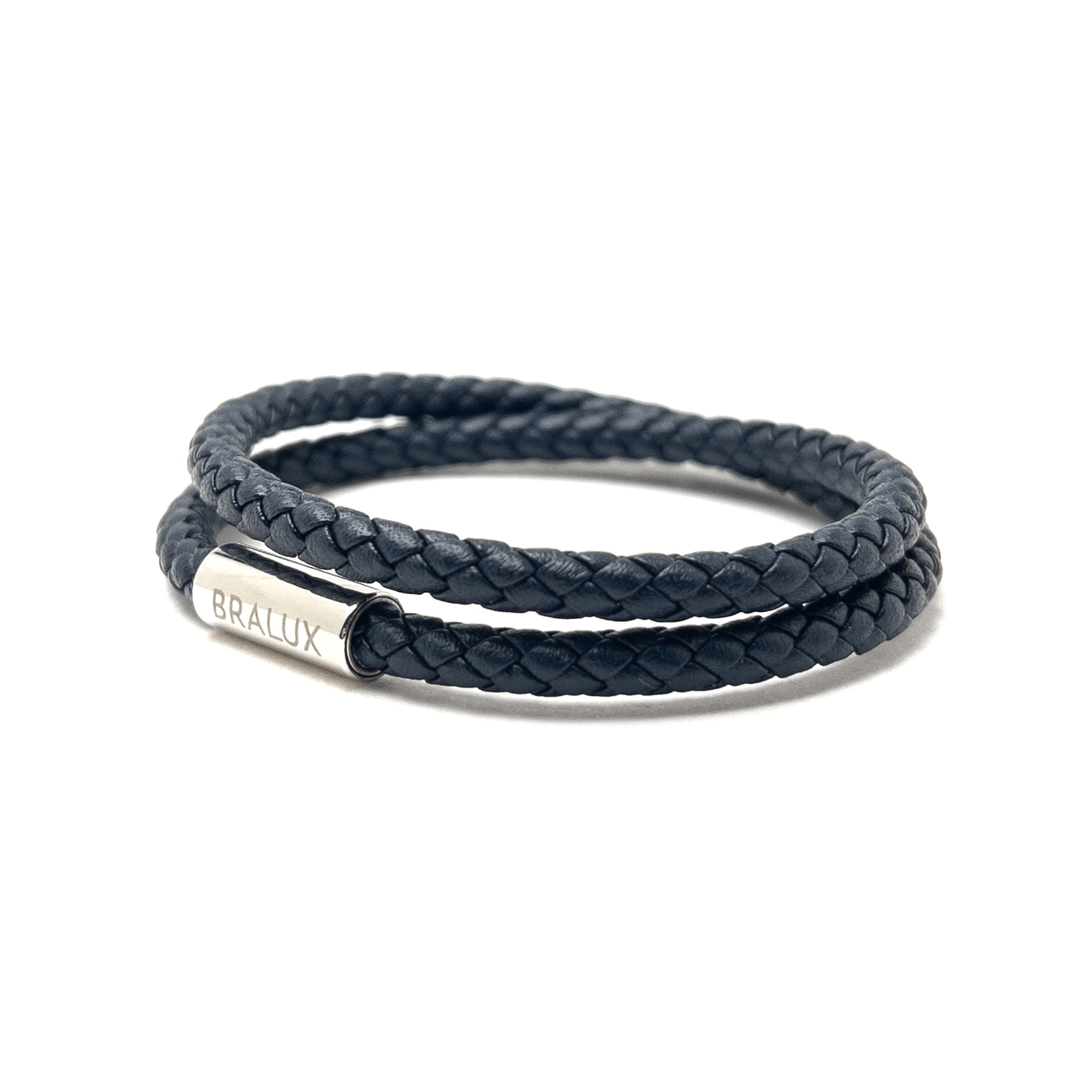 Duo Navy Leather – Silver