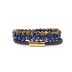 Lapis Tiger Leather Stack