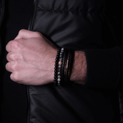 The Gold Plated Duo Black Leather Stack SS