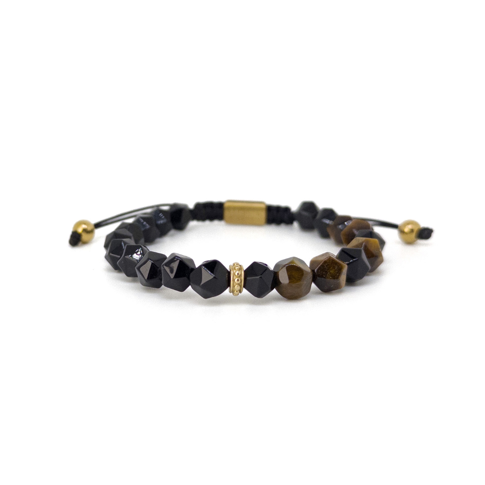 Agate Tiger Eye Bracelet – Gold