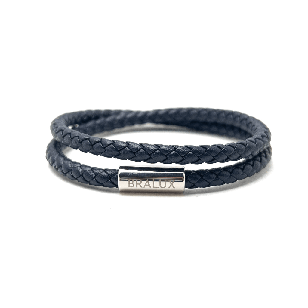 Duo Navy Leather – Silver