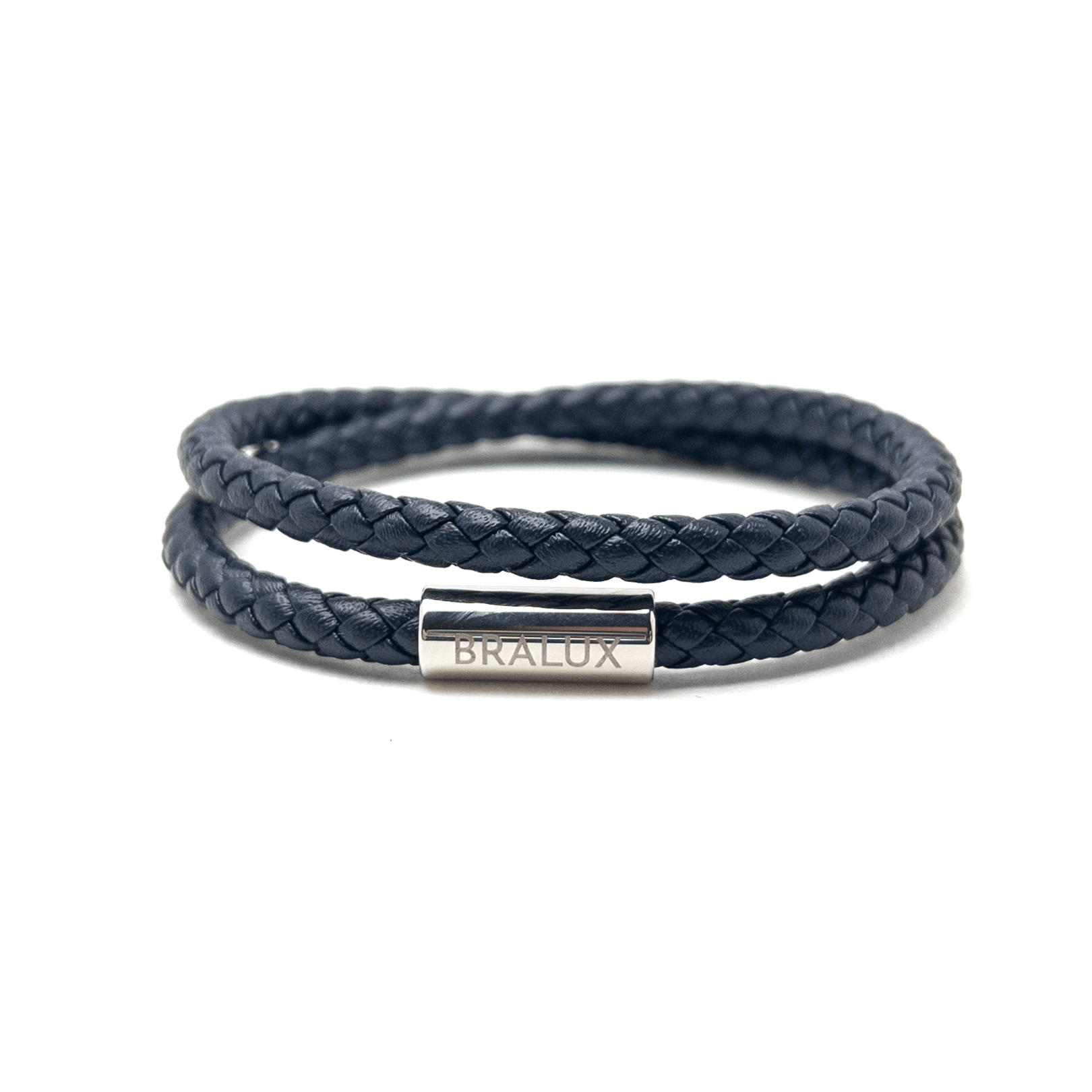 Duo Navy Leather – Silver