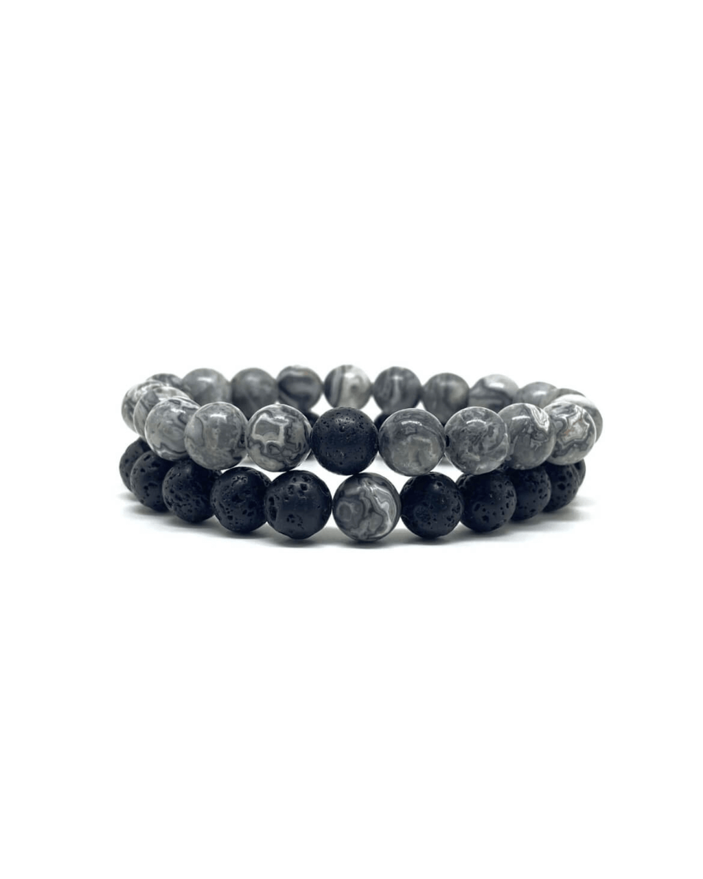 Black Grey Bracelet Set