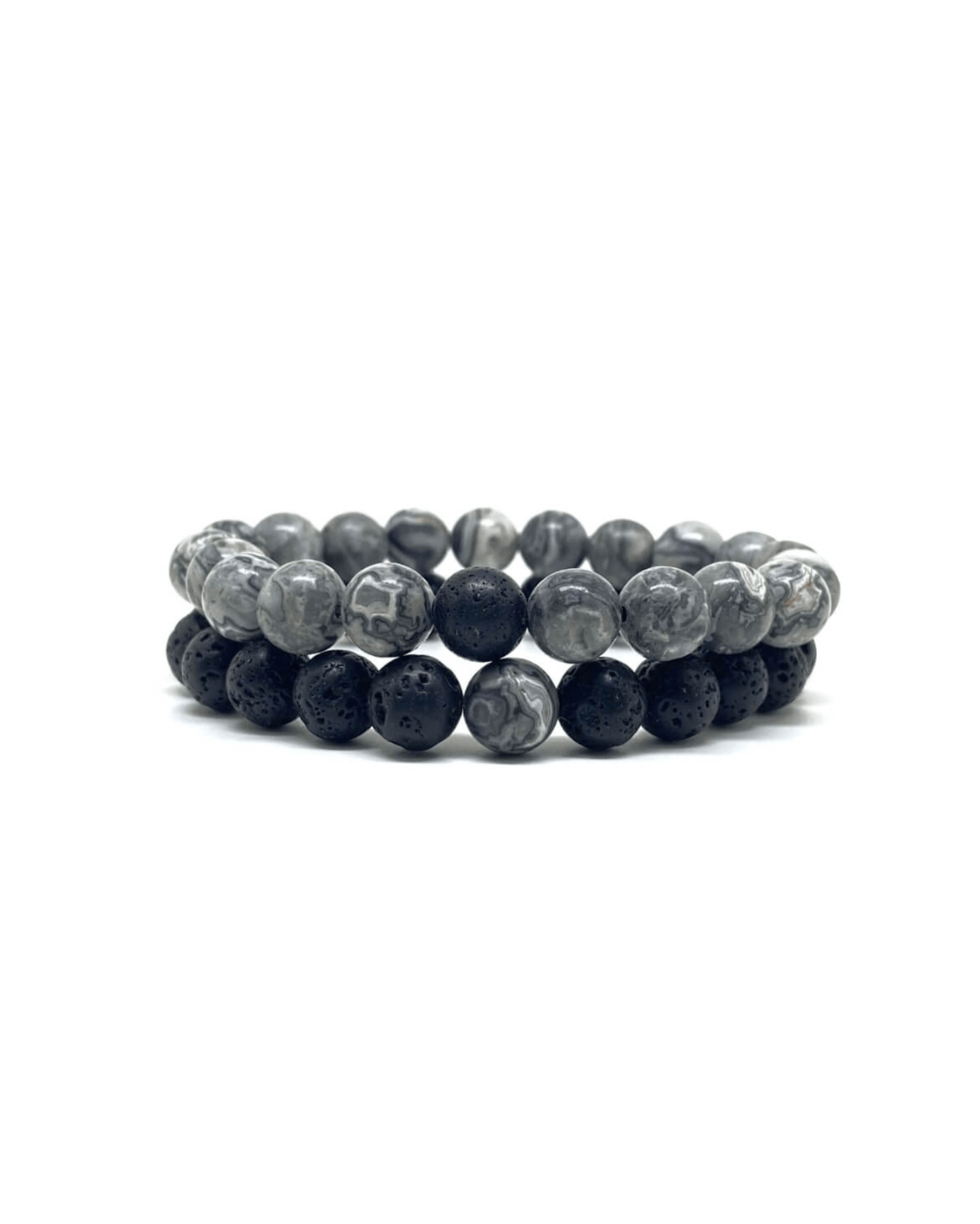 Black Grey Bracelet Set