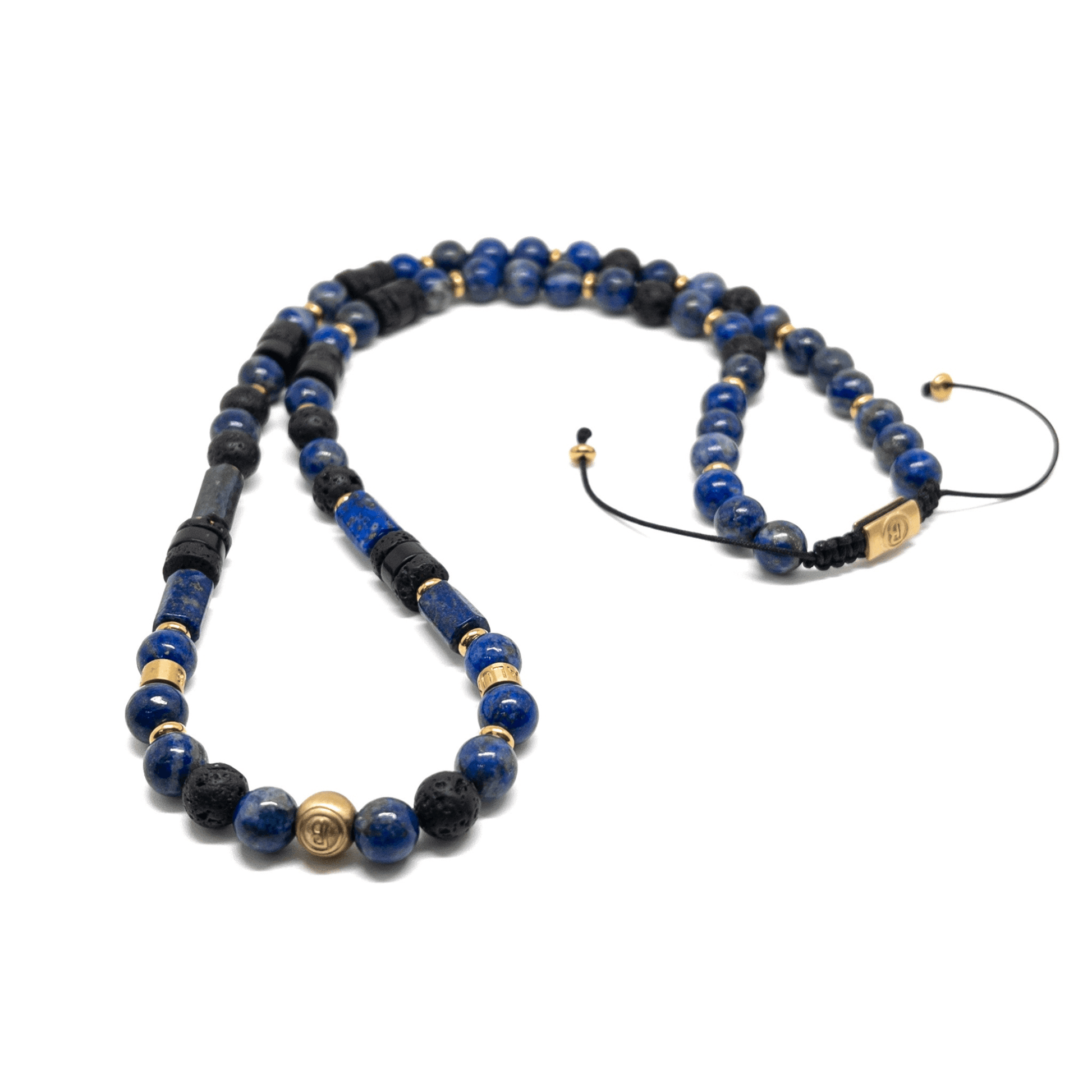 Lapis Lazuli Volcanic Necklace - gold