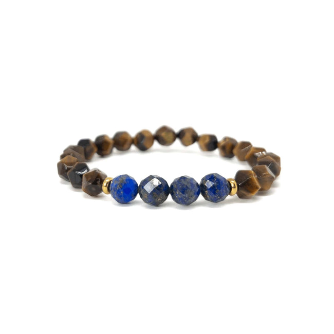 Tiger Eye Lapis Bracelet - Gold Main image